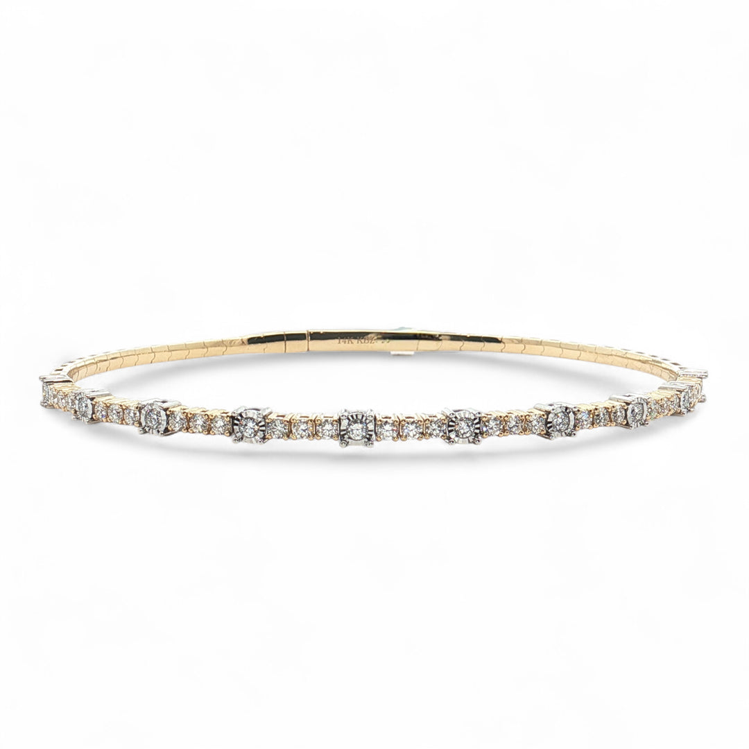 Flexi Diamond Bangle Yellow and White Gold