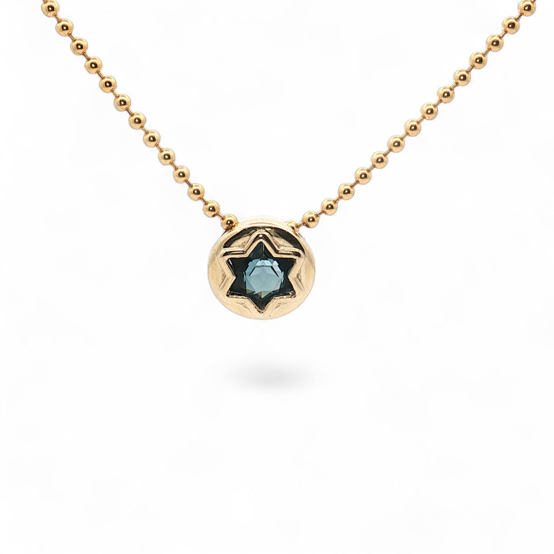 London Blue Topaz Star of David Bubble necklace