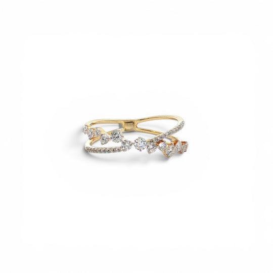 DIAMOND CRISSCROSS RING