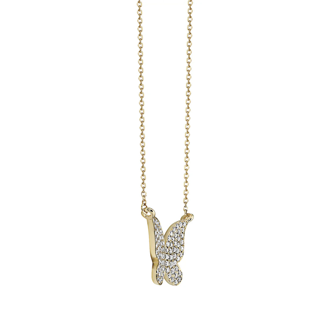 Diamond butterfly pendant
