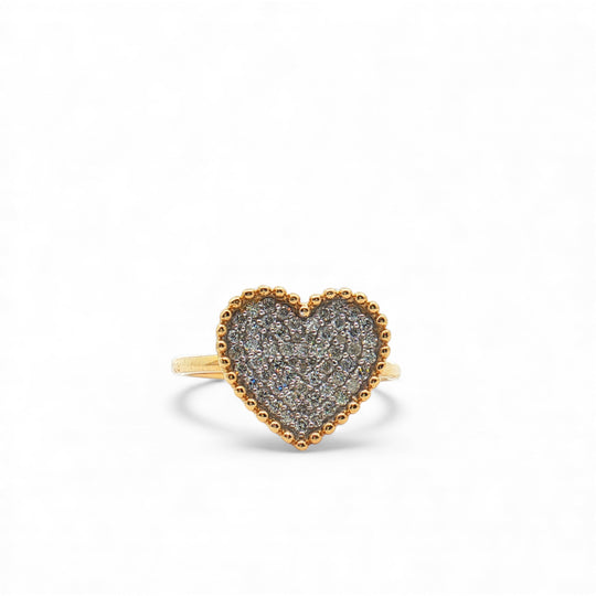 Diamond Heart Ball Ring