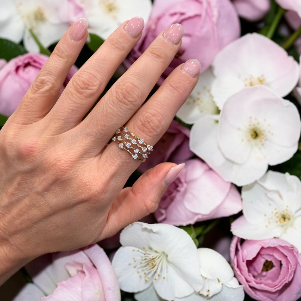 DIAMOND MULTIPLE ROW BEZEL RING