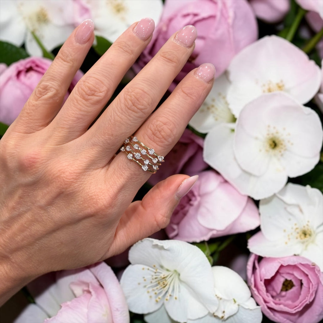 DIAMOND MULTIPLE ROW BEZEL RING
