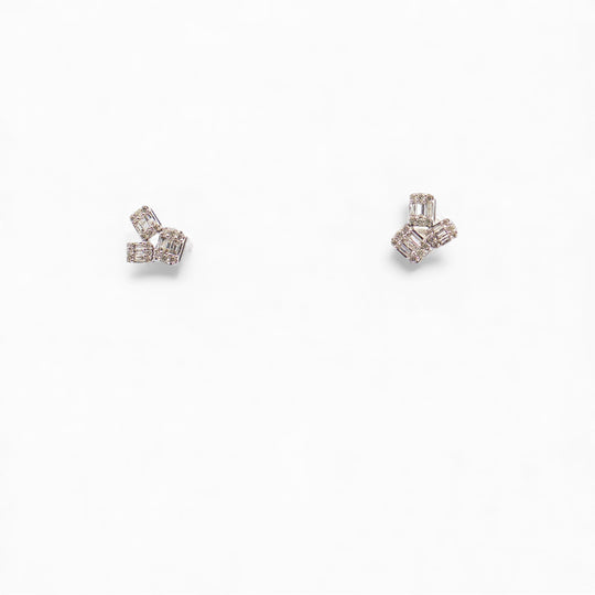 Trio Diamond Baguette Stud