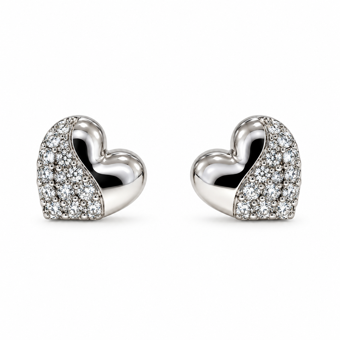 diamond heart earrings