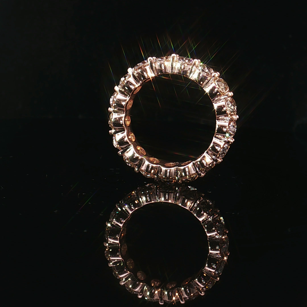 Rose Gold Pink Ombre Oval Eternity