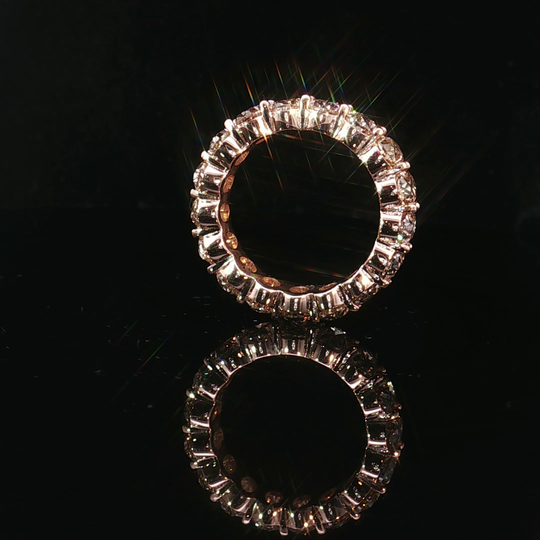 Rose Gold Pink Ombre Oval Eternity