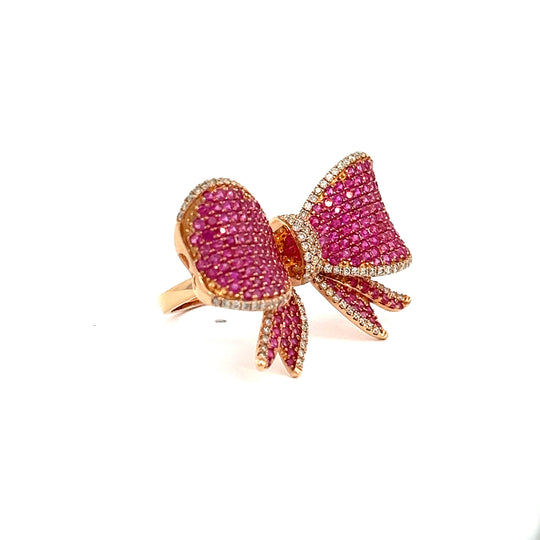 Pink Bow Statement Ring