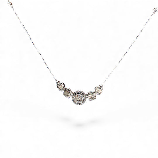 Multi Shape Diamond Bar Necklace