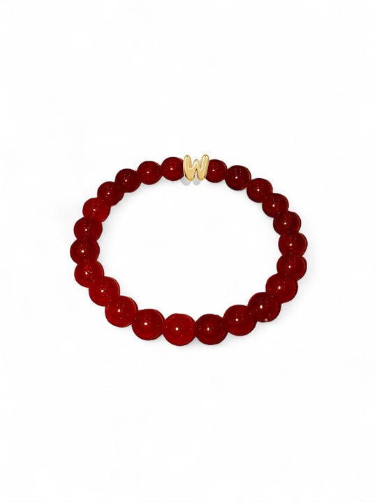 Red Protection Letter Bead Bracelet