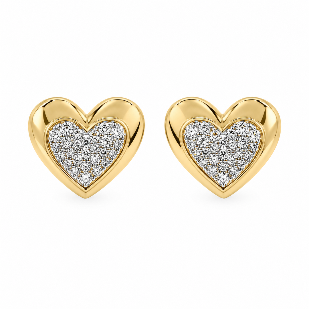 Diamond Heart Earrings