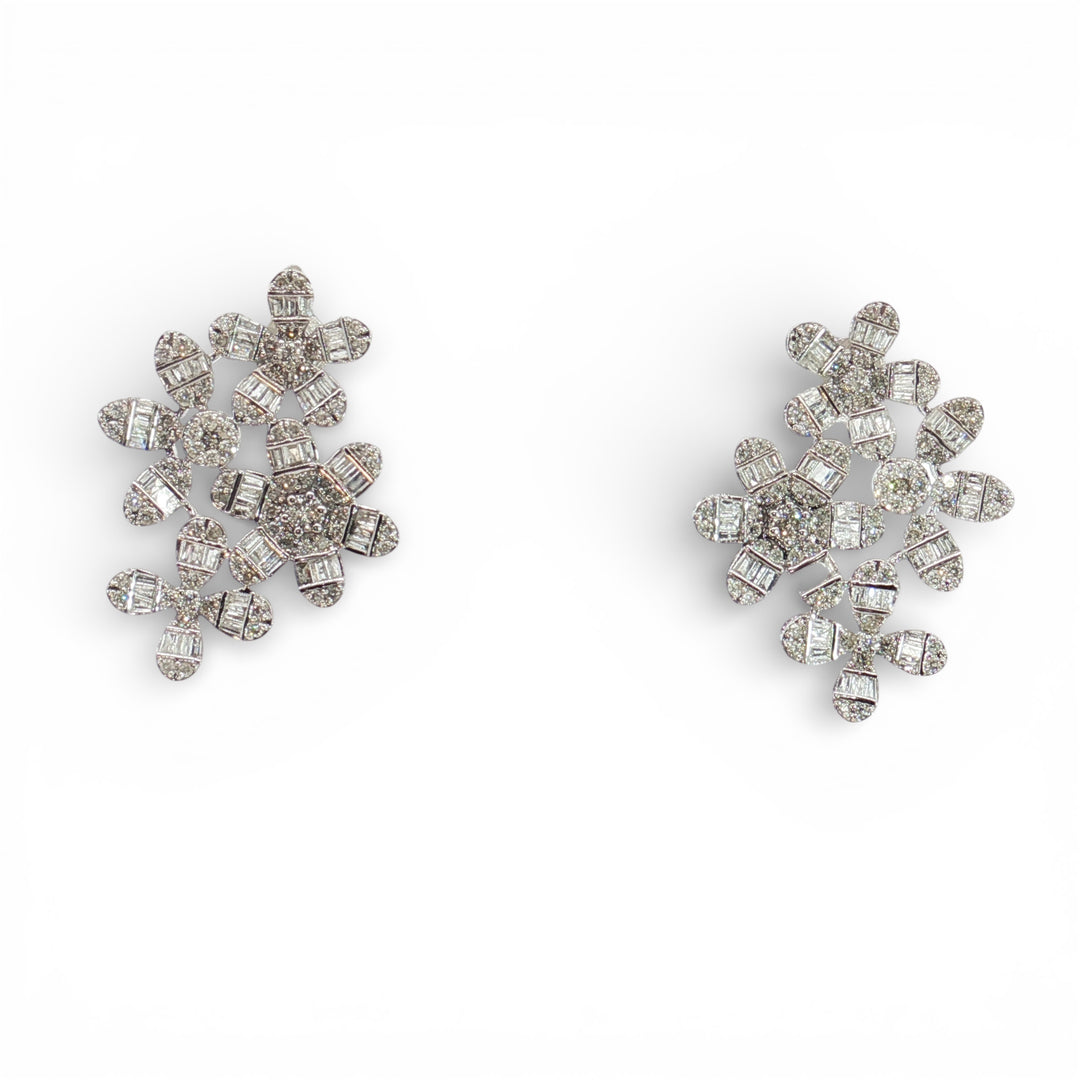 Bridal Cluster flower Diamond Earring