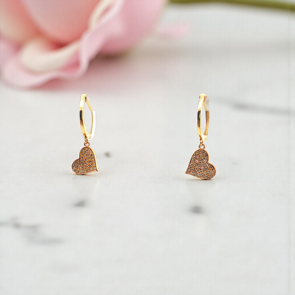 Diamond Heart Huggies