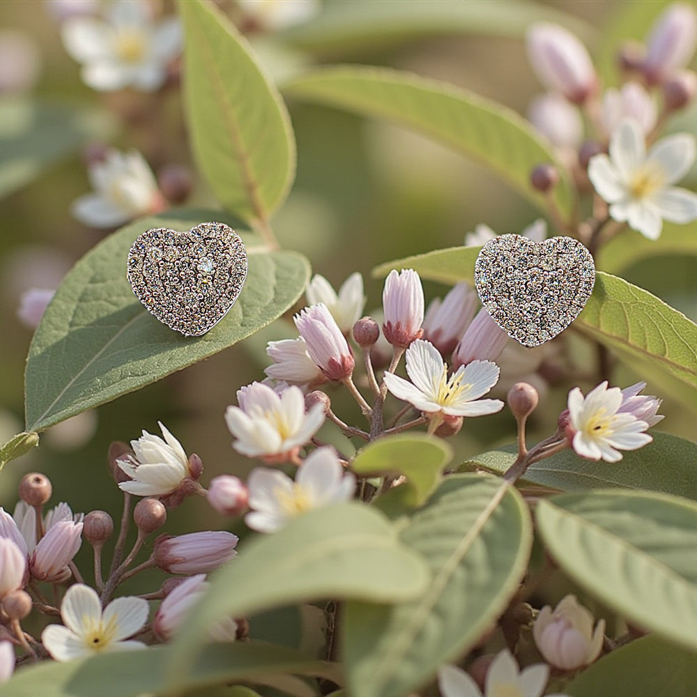 Diamond Heart Studs 1.46 ctw