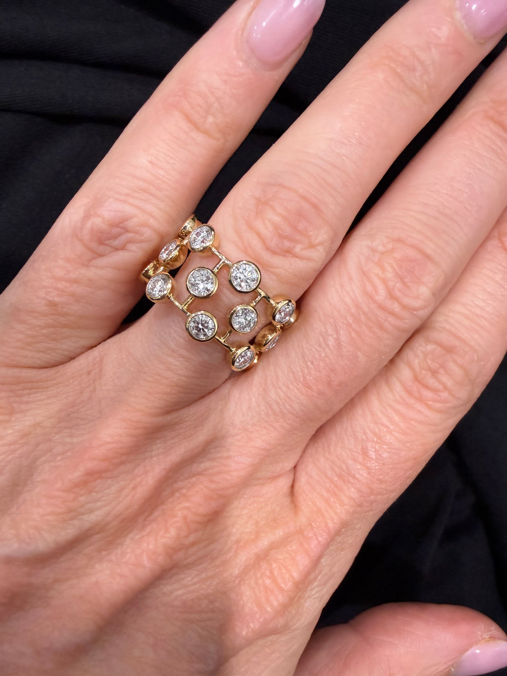 Bezel Set Floating Statement Ring