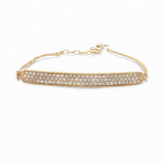 3 Row Bar Diamond Bracelet with Multiple Chains