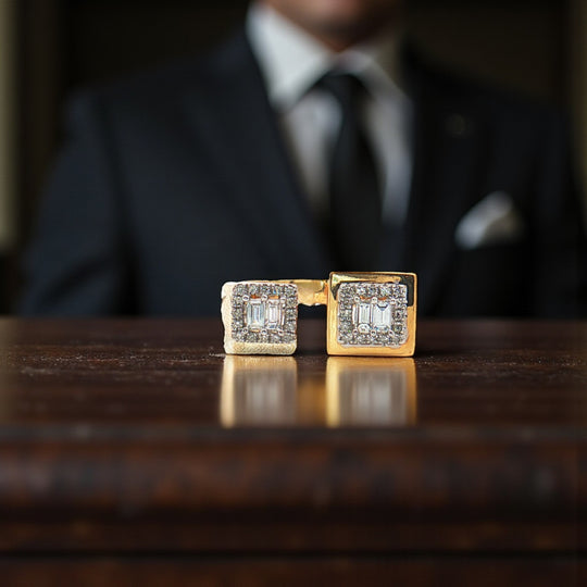 Double Square Diamond Ring