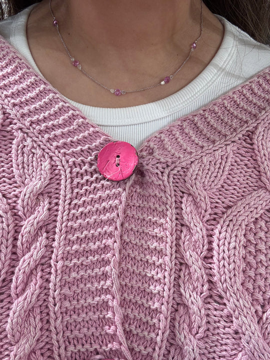 ROSE CUT DIAMONDS WITH PINK SAPPHIRE NECKLACE