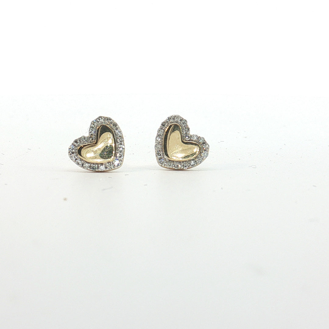 DIAMOND AND WHITE GOLD HEARTS
