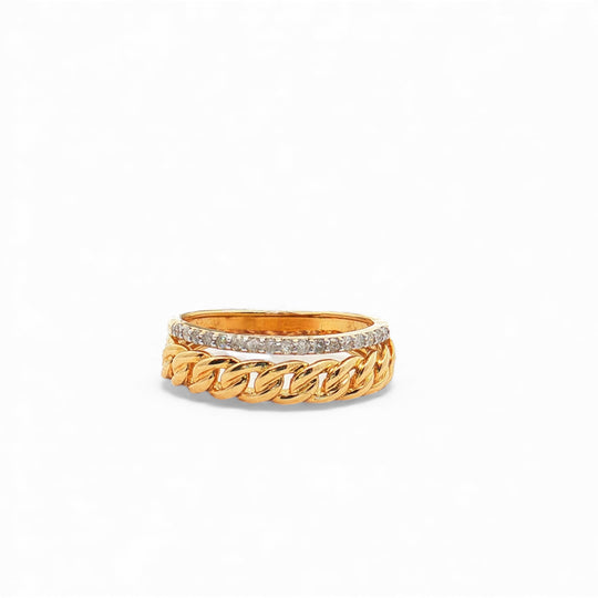 Rope Row with accent Diamond row Ring