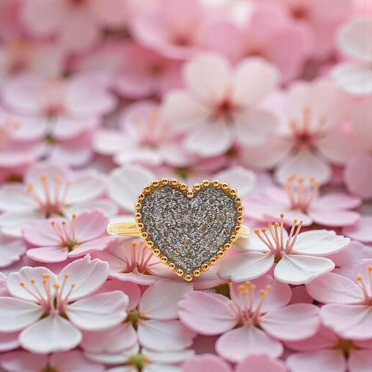 Diamond Heart Ball Ring