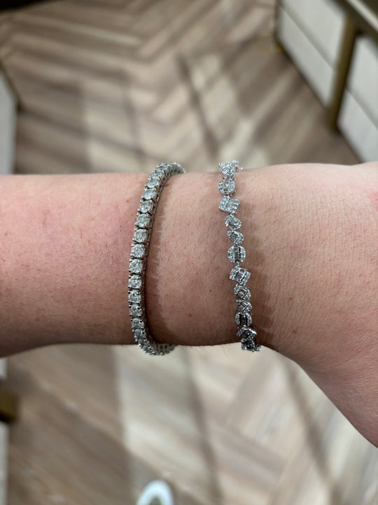 Multi Shape Diamond Tennis Bracelet