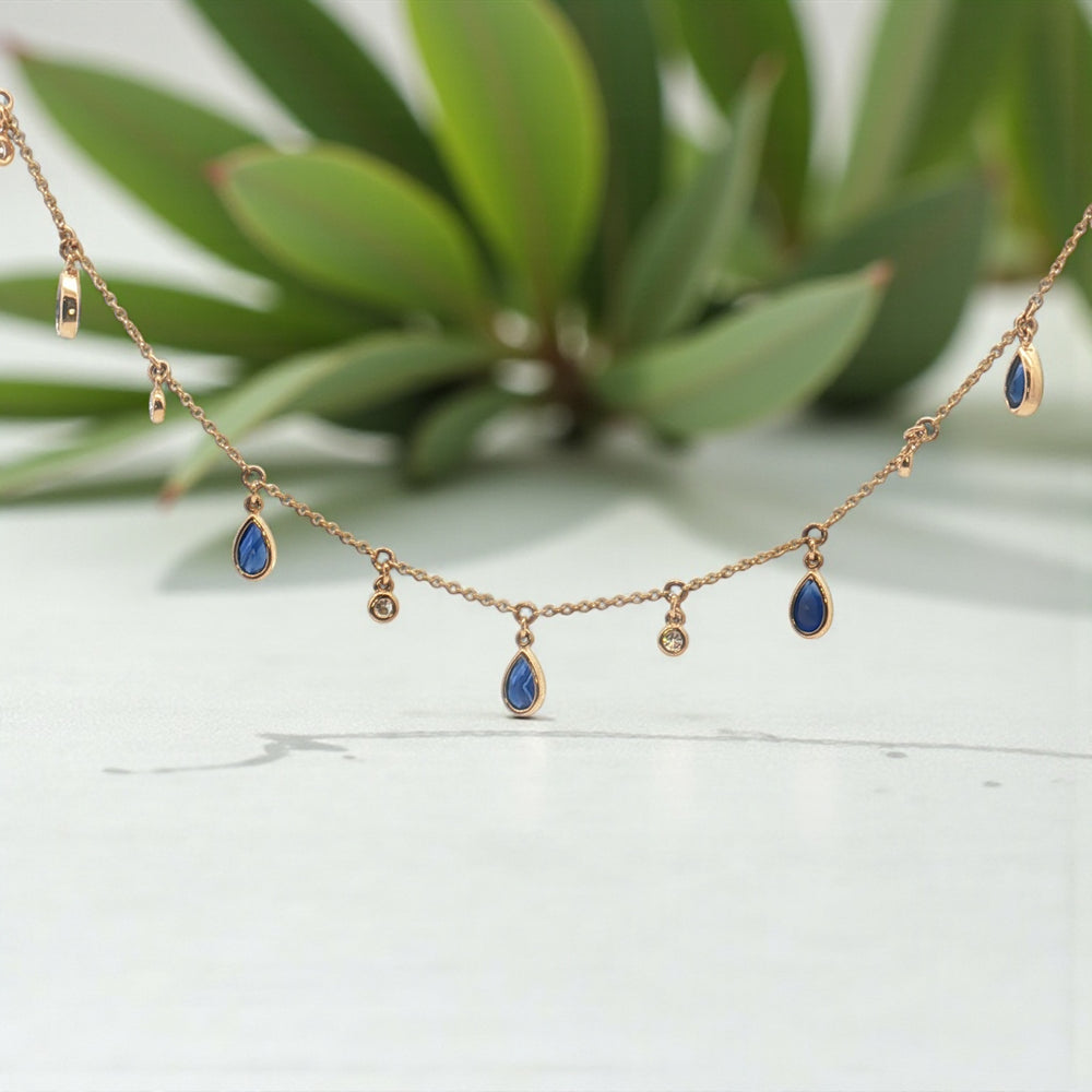Sapphire and Diamond Station necklace