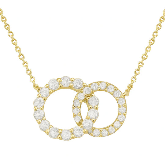 Interlocking diamond circle necklace