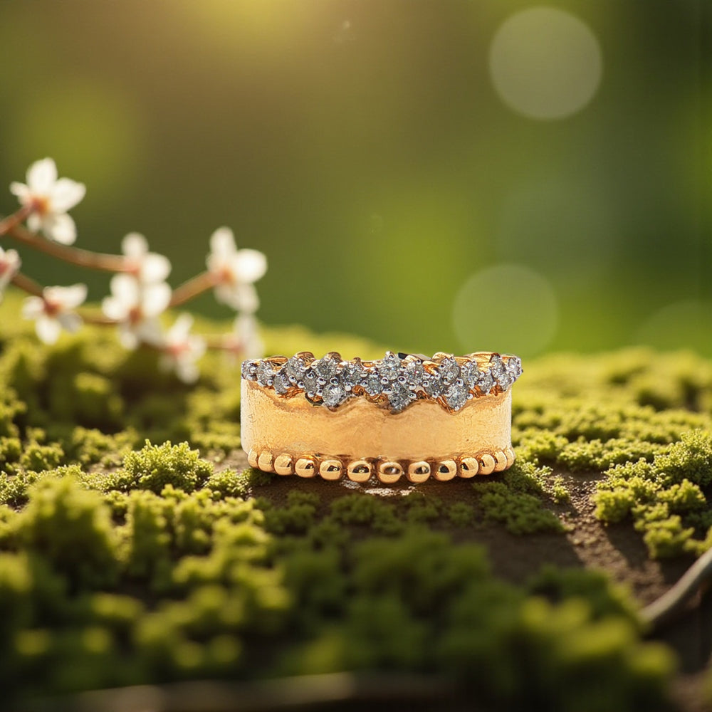 Diamond Border and Ball Ring