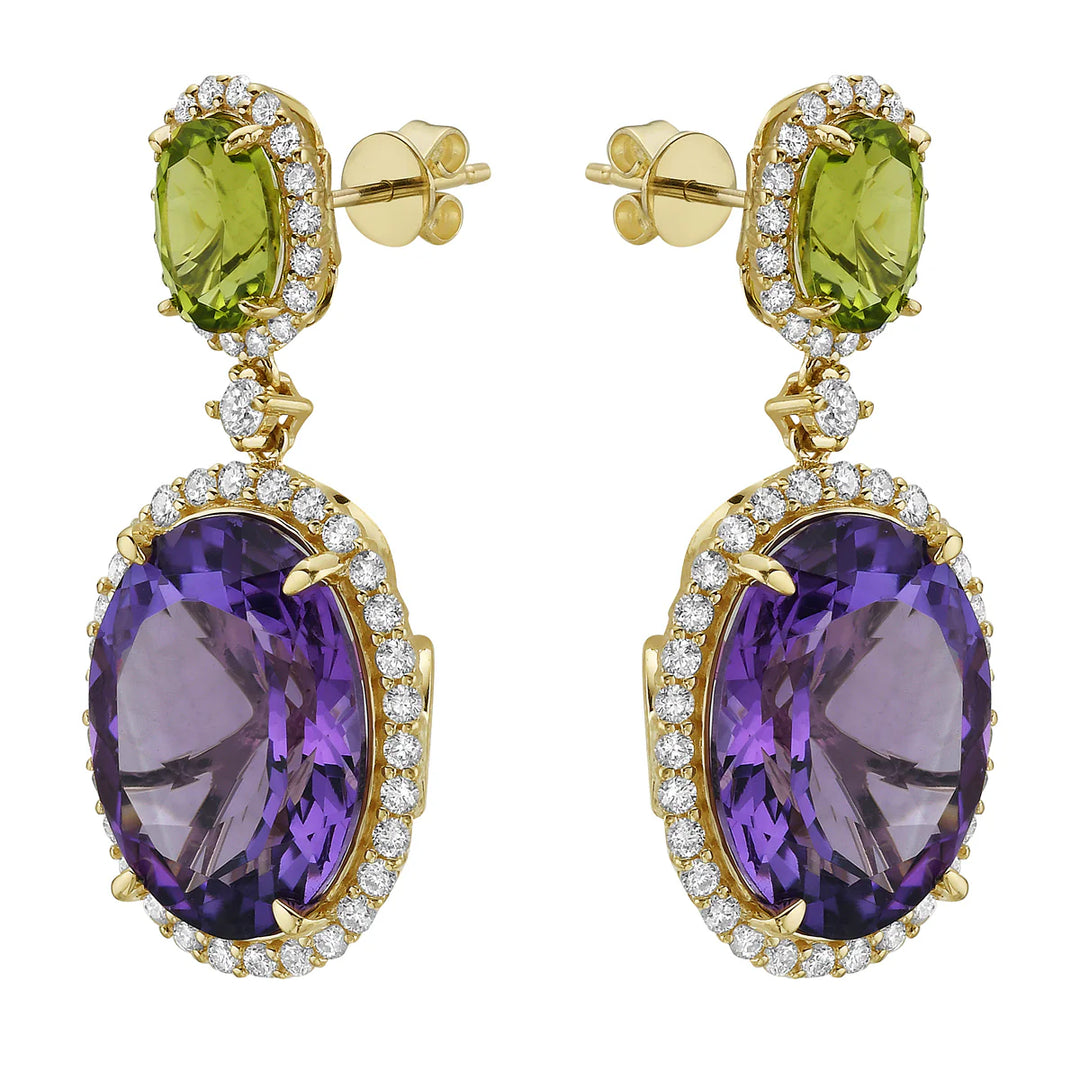 Amethyst Peridot Earrings