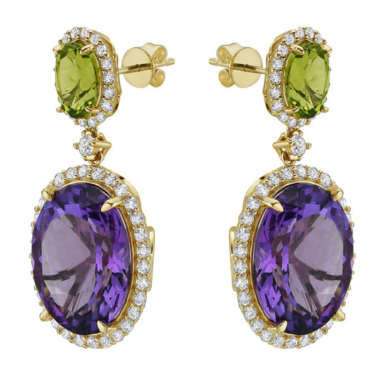 Amethyst Peridot Earrings