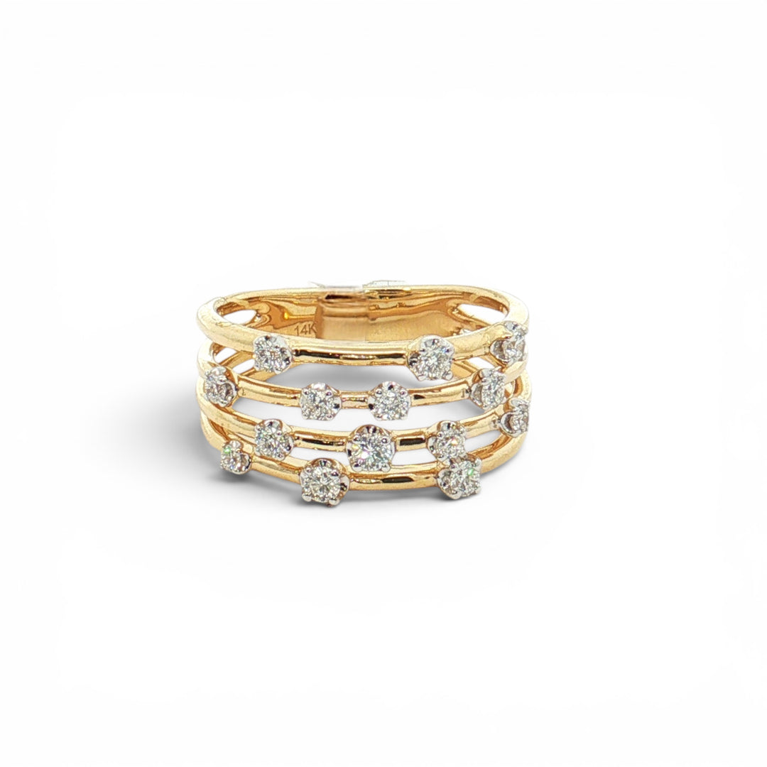 DIAMOND MULTIPLE ROW BEZEL RING