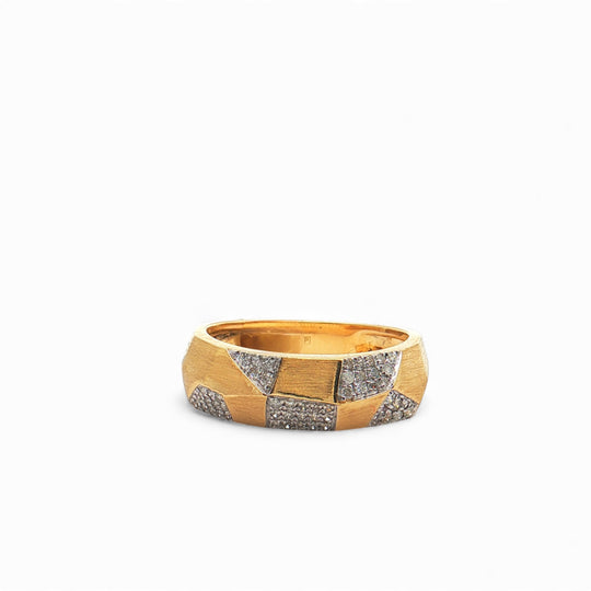 Art Deco Brushed Satin Diamond Shape Ring
