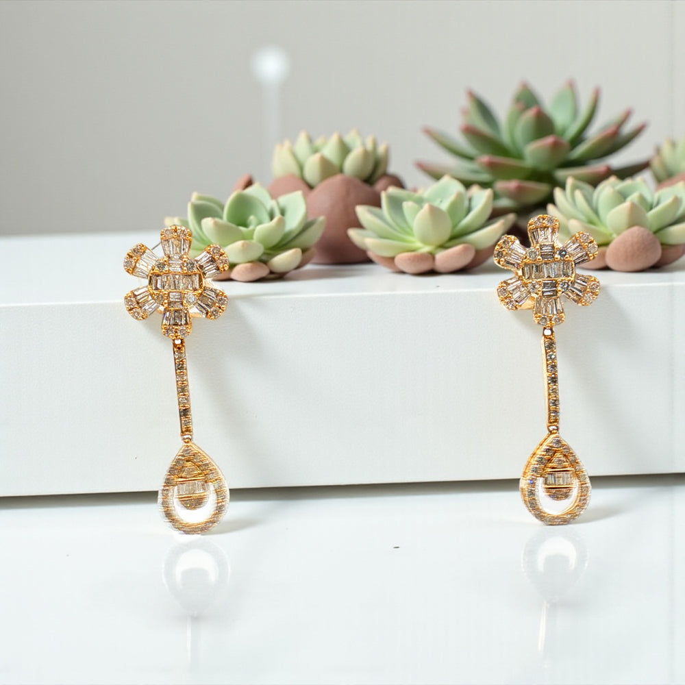 Flower and Pear Hanging Earring
