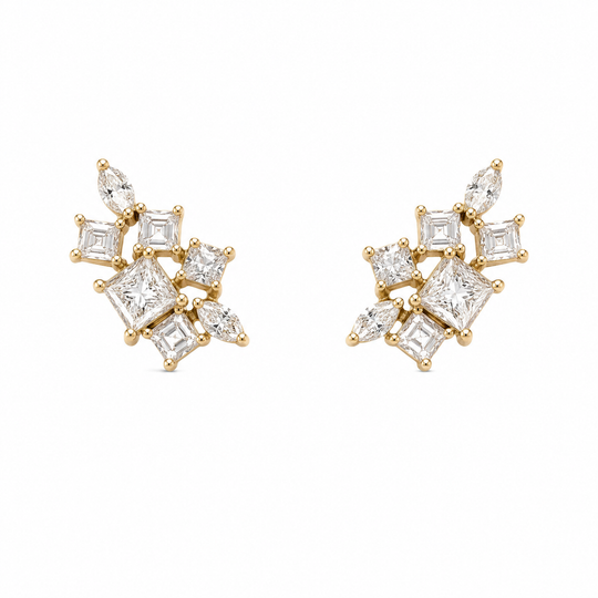 Yellow Gold Diamond Cluster Crawler