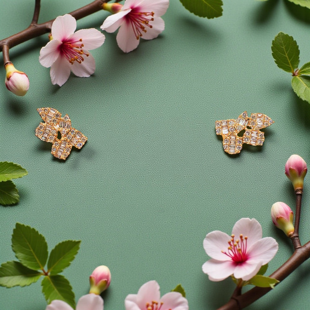 multi shape Diamond cluster earring