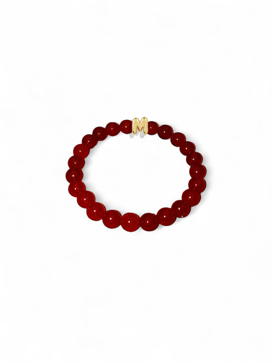 Red Protection Letter Bead Bracelet