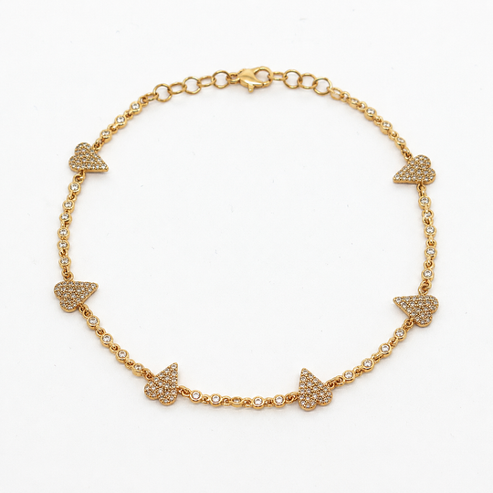 TENNIS HEART DIAMOND LINK BRACELET