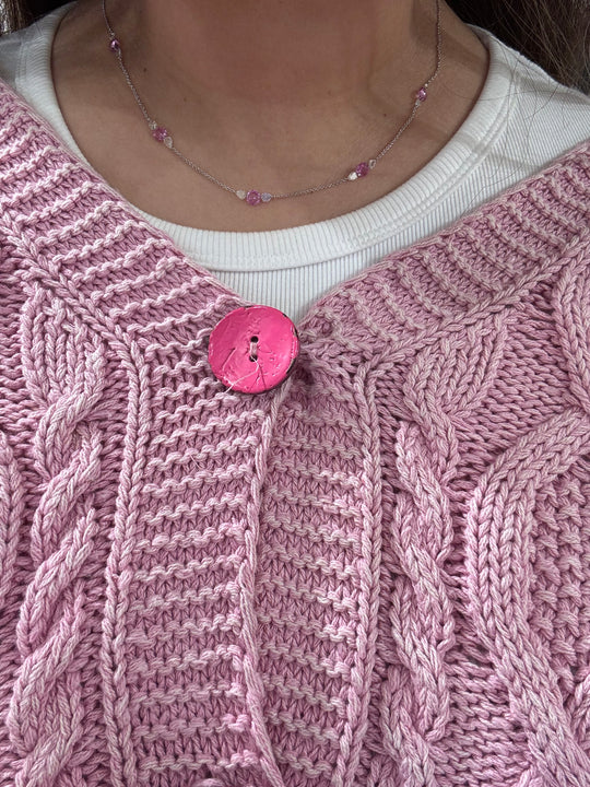 ROSE CUT DIAMONDS WITH PINK SAPPHIRE NECKLACE