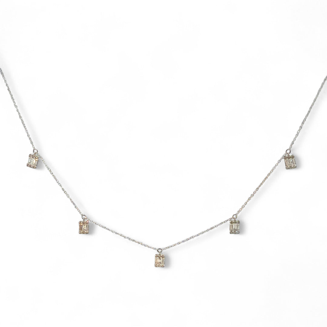 Diamond Baguette layering necklace