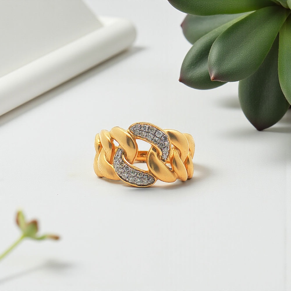 Large Diamond Rope Ring