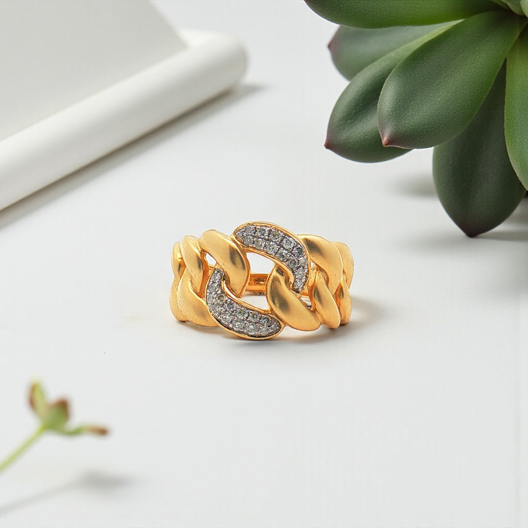 Large Diamond Rope Ring