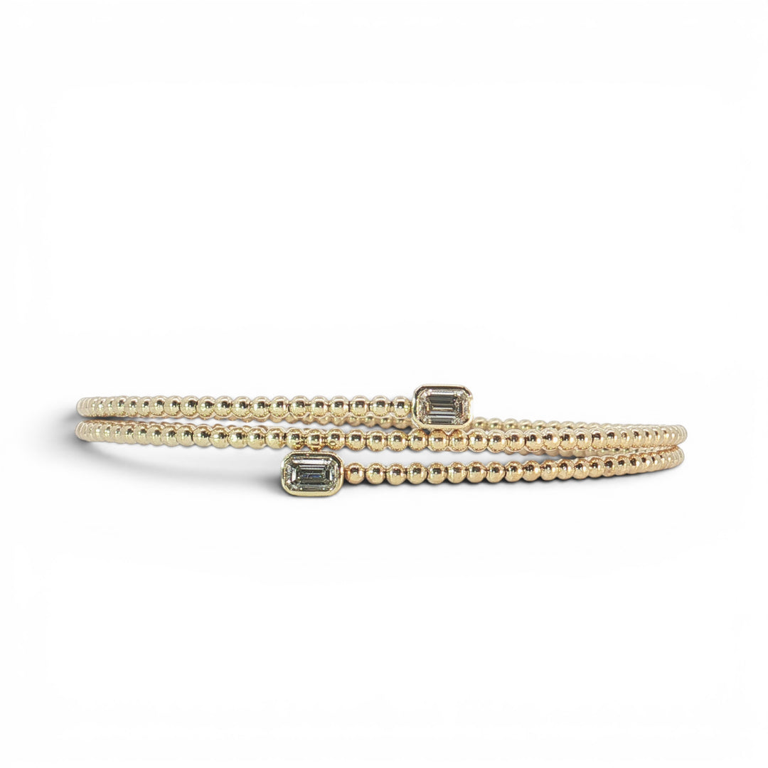 Emerald Cut Double Wrap Bangle