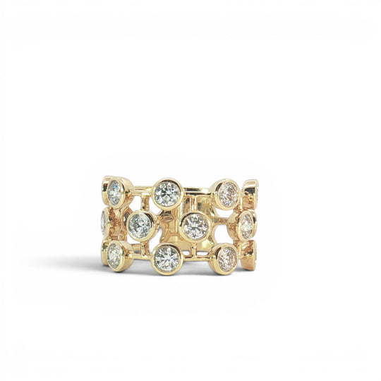 Bezel Set Floating Statement Ring