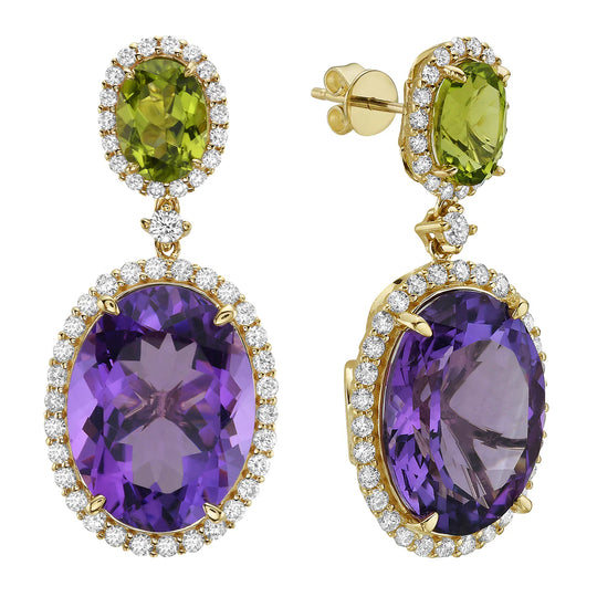 Amethyst Peridot Earrings
