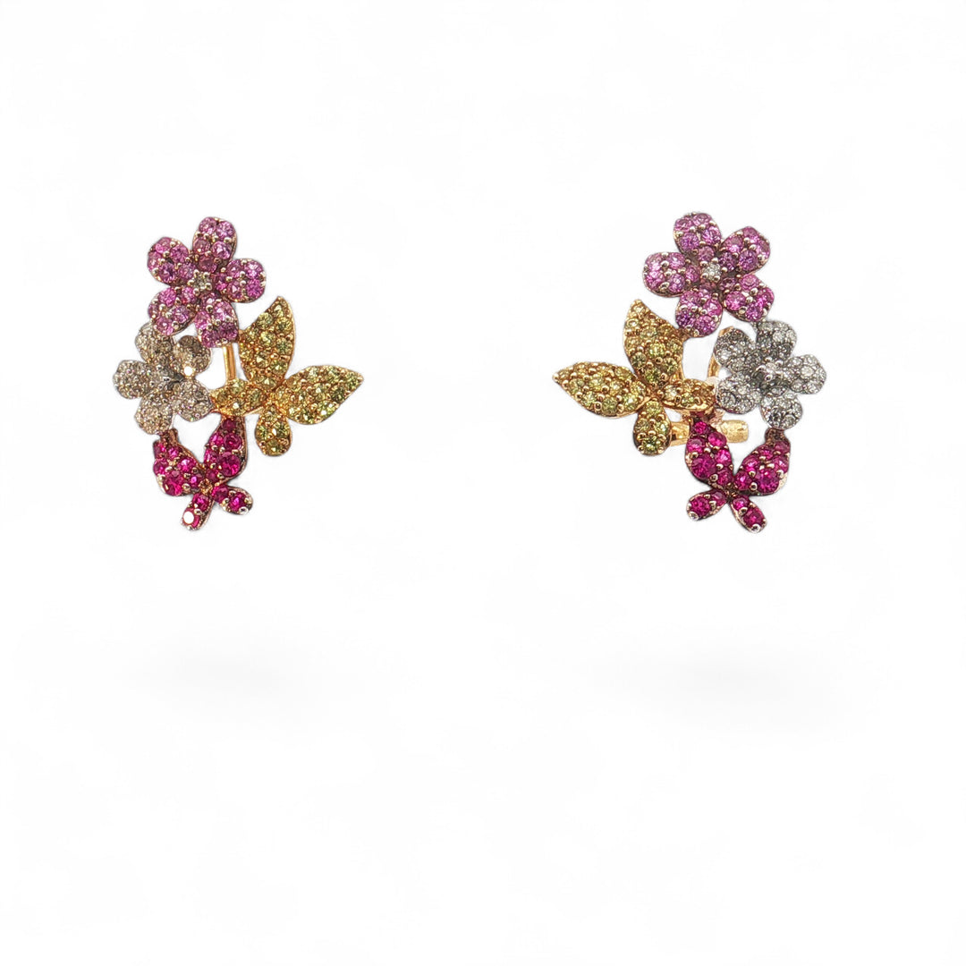 TRI COLOR BUTTERFLY EARRINGS