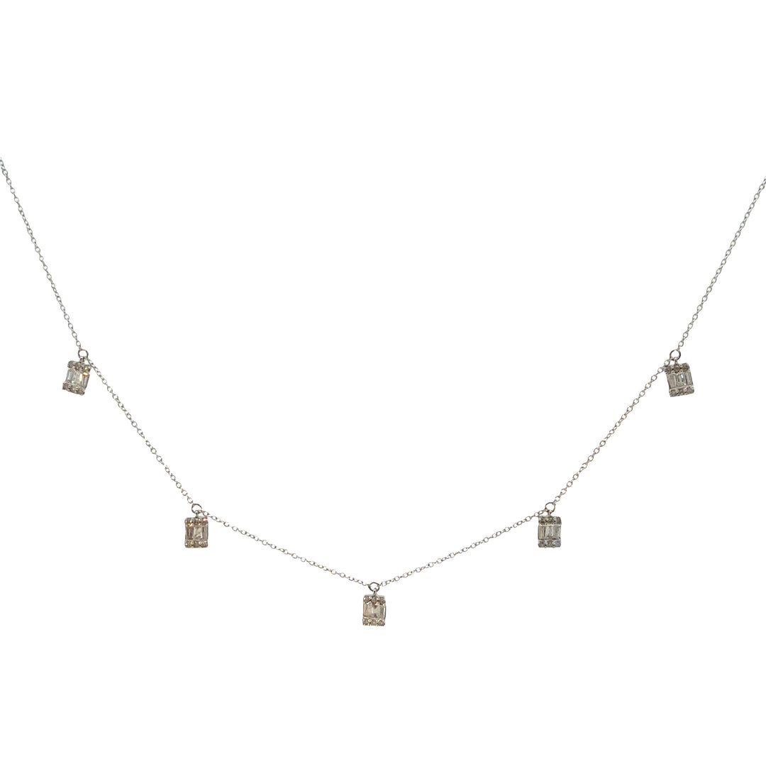 Diamond Baguette layering necklace