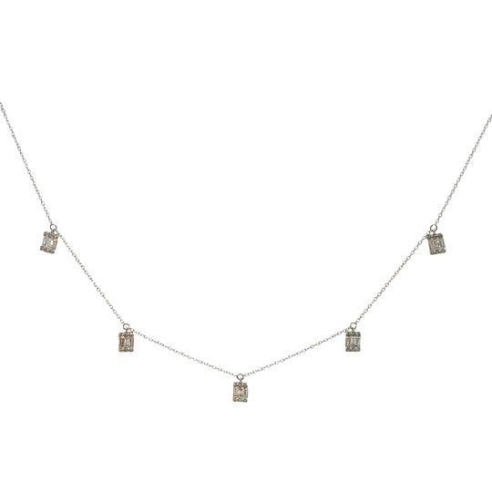 Diamond Baguette layering necklace
