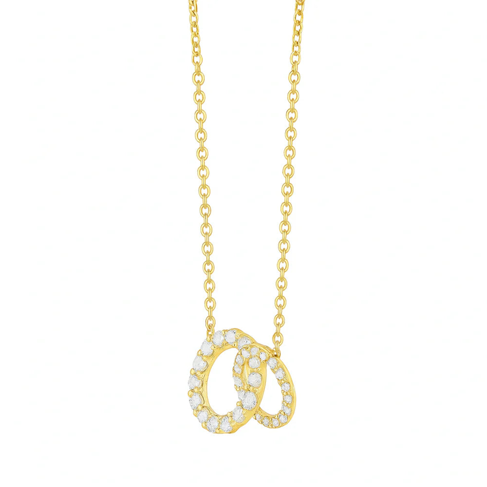 Interlocking diamond circle necklace