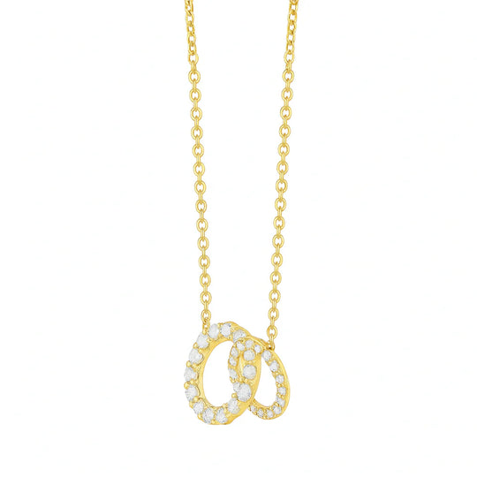 Interlocking diamond circle necklace